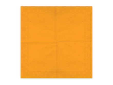 Papírové ubrousky oranžové 33 × 33 cm, dvouvrstvé, balení 20 ks