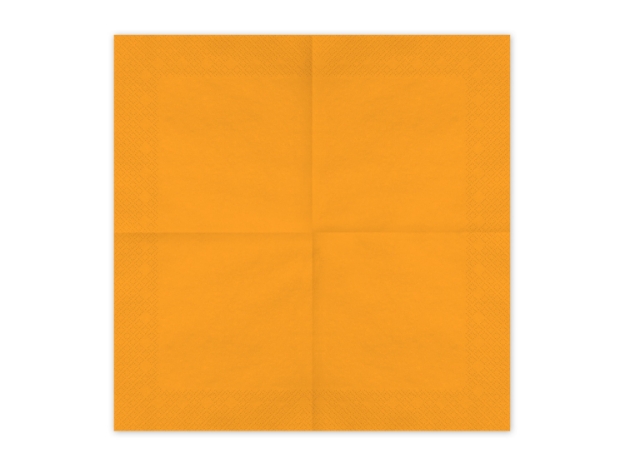Papírové ubrousky oranžové 33 × 33 cm, dvouvrstvé, balení 20 ks