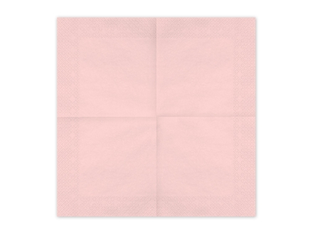 Papírové ubrousky světle růžové, 33 × 33 cm, 2 vrstvy, balení 20 ks – ideální na svatby, oslavy a party.