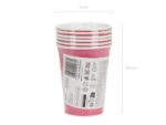 Obrázok z Papierové kelímky tmavo ružové 250 ml – 6 ks