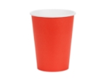 Papírové kelímky červené, 250 ml, výška 9 cm, balení 6 ks – jednorázové, určené na studené nápoje, splňují EU označení 2020/2151.