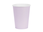Papírové kelímky levandulové, 250 ml, výška 9 cm, balení 6 ks – jednorázové, na studené nápoje, splňují EU označení 2020/2151.