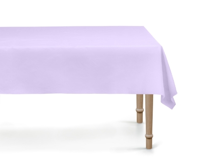 Levandulový ubrus 137 × 183 cm z PP materiálu, opakovaně použitelný a omyvatelný, ideální na svatby, oslavy i zahradní party.