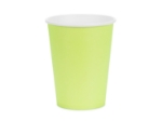 Papírové kelímky světle zelené, 250 ml, výška 9 cm, balení 6 ks – jednorázové, na studené nápoje, splňují EU označení 2020/2151.