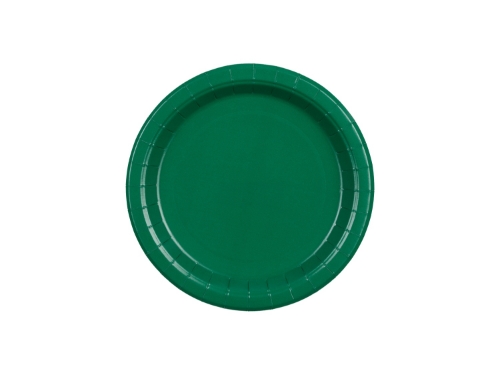 Levně Papírové talíře tmavě zelené 18 cm – 6 ks