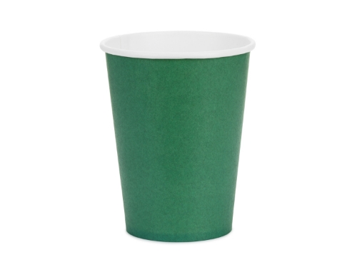 Levně Papírové kelímky tmavě zelené 250 ml – 6 ks