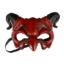 Červeno-černá maska čerta s rohy a gumičkou na uchycení, ideální doplněk ke kostýmu čerta nebo na Halloween