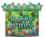 Fóliový balonek Pixel Party s nápisem Happy B-Day v herním designu 63 x 58 cm