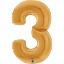 Fóliová číslice zlatá 3 – velký balónek 163 cm pro narozeninovou výzdobu