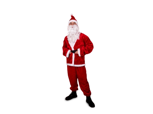Prémiový kostým Santa Clause v červeno-bílé barvě, velikost 170–190 cm