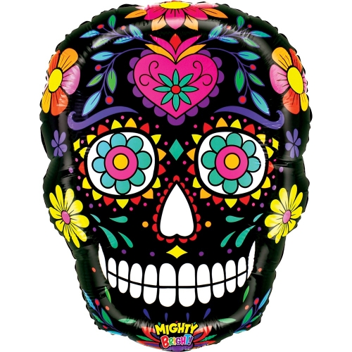 Levně Fóliový balonek Sugar Skull Mighty Black – 66 cm