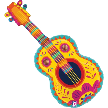Obrázok z Fóliový balónik Pestrofarebná gitara – Festive Guitar 97 cm