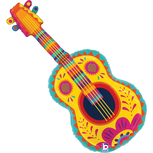 Levně Fóliový balonek Pestrobarevná kytara – Festive Guitar 97 cm