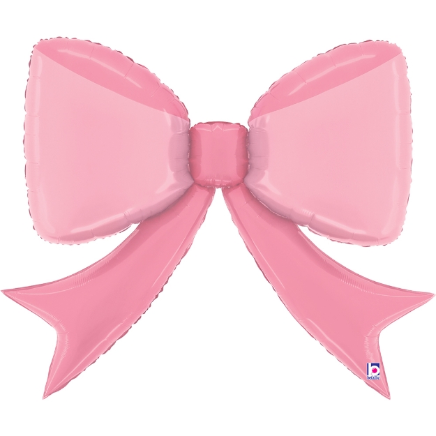 Fóliový balonek Růžová mašle – Pretty Pink Bow 90×73 cm, elegantní dekorace pro svatbu, narozeniny i baby shower
