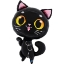 Fóliový balonek Černá kočka – Black Cat 72×45 cm s velkýma očima, ideální pro dětskou oslavu nebo Halloween