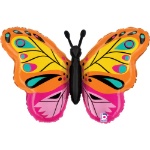 Fóliový balonek Barevný motýl – Colorful Butterfly 75×46 cm, ideální pro jarní a květinové dekorace nebo Den matek
