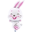Fóliový balonek Králíček Bunny White Fuxia 87×50 cm, veselá dekorace pro dětskou nebo velikonoční oslavu