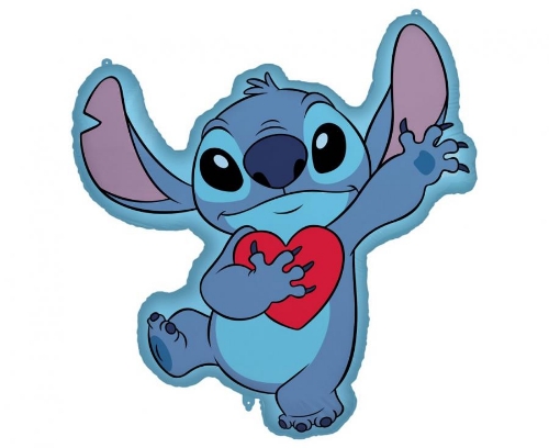 Fóliový balónek Stitch se srdcem – 86 cm
