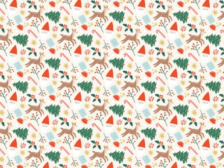 Béžový balicí papír Merry Christmas v roli 70×200 cm s vánočními ilustracemi