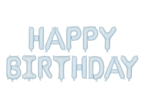 Levně Fóliový nápis Happy Birthday modrý – 340×35 cm