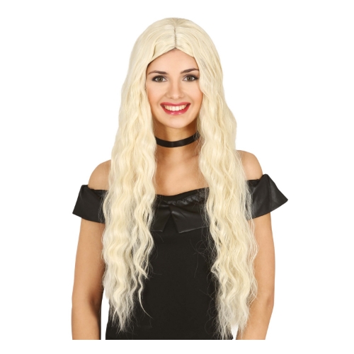 Levně Dámská paruka dlouhá blond vlnitá