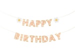 Banner Happy Birthday s kopretinami 200×14,5 cm – produkt