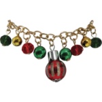 Obrázok z Náramok s vianočnými ozdobami – zlatý