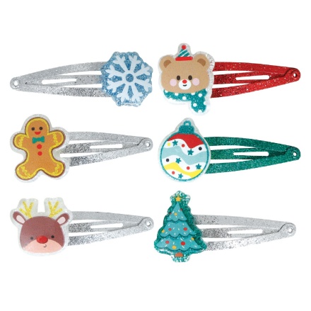 Vánoční sada dětských spon do vlasů – mix 6 motivů