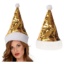 Vánoční čepice Santa se zlatými flitry – detail produktu