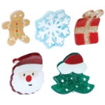 Sada vánočních sponek do vlasů s pěti motivy o velikosti 3 cm