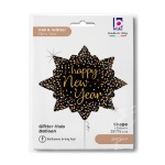 Obrázok z Fóliový balónik Happy New Year hviezda - konfety 75 × 62 cm