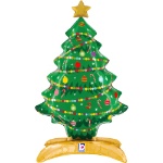 Foliový stojící balonek vánoční stromeček s ozdobami