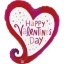 Foliový valentýnský balonek ve tvaru srdce s nápisem Happy Valentine’s Day