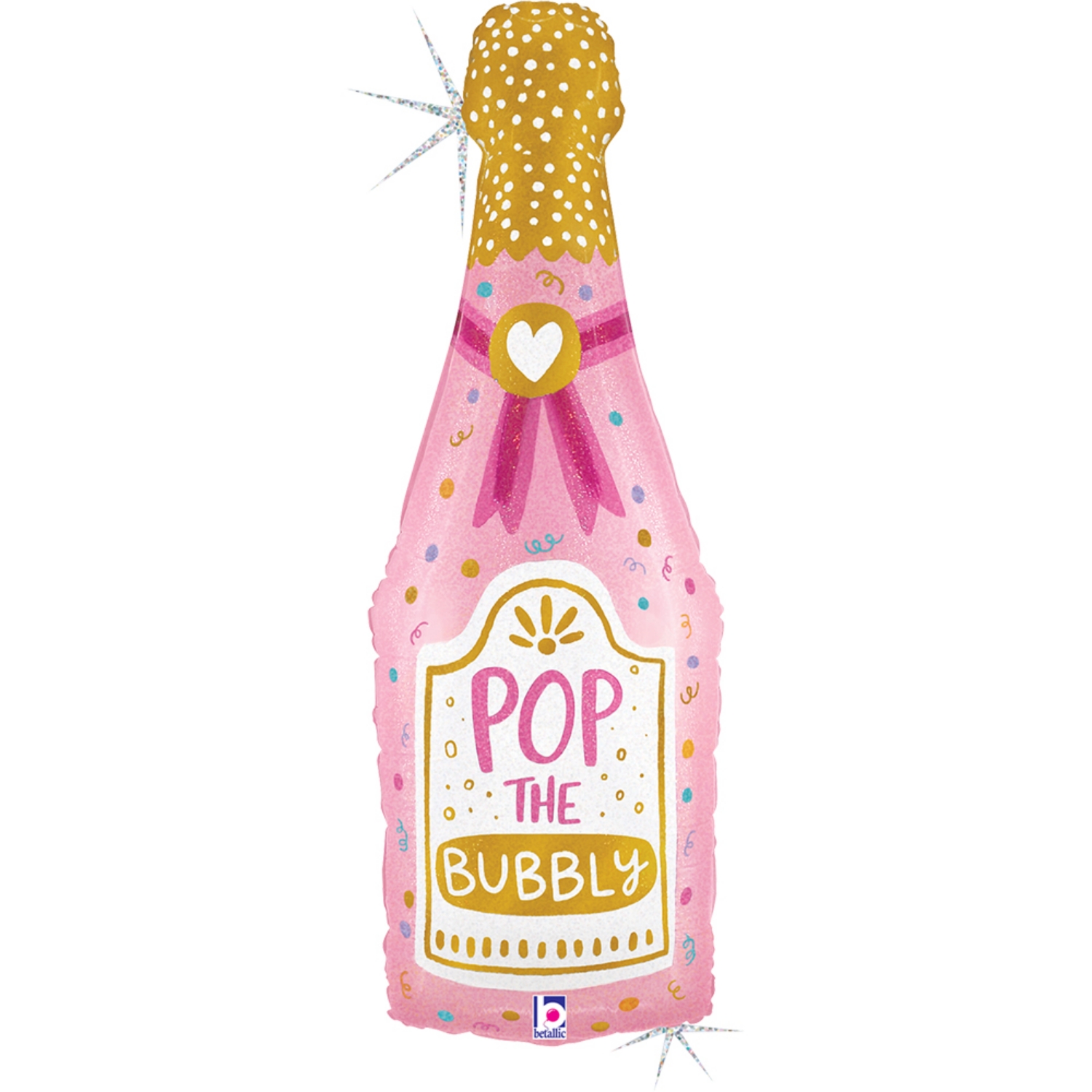 Foliový balonek láhev Pop the Bubbly růžová 94 cm
