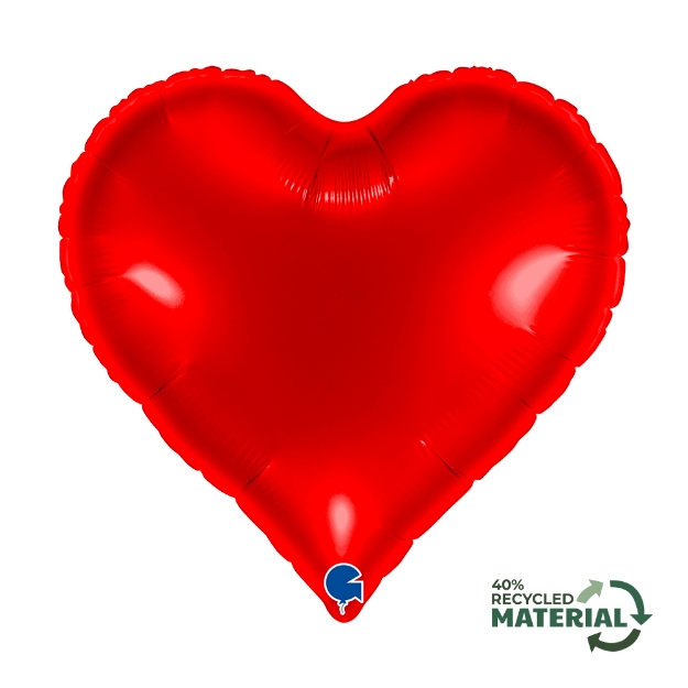 Červený fóliový balonek ve tvaru srdce 37 cm
