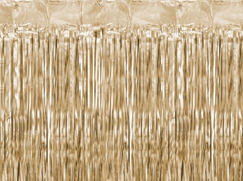 Levně Saténový zlatý party závěs 90 x 250 cm