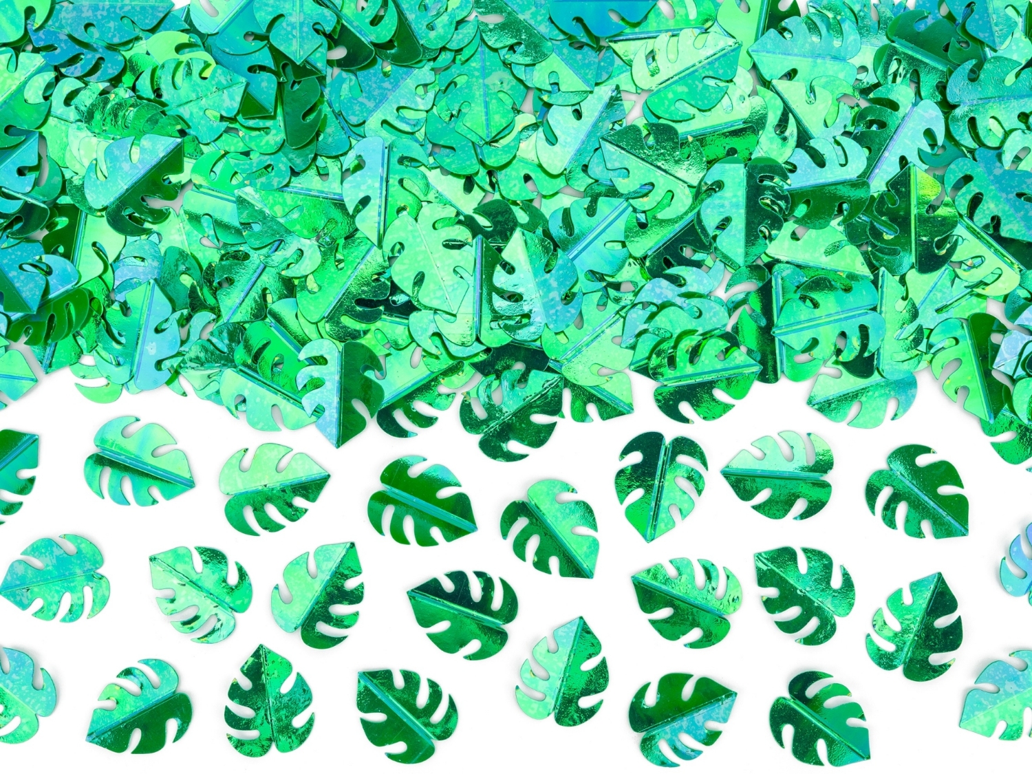 Konfety metalizované listy monstera zelené 15 g