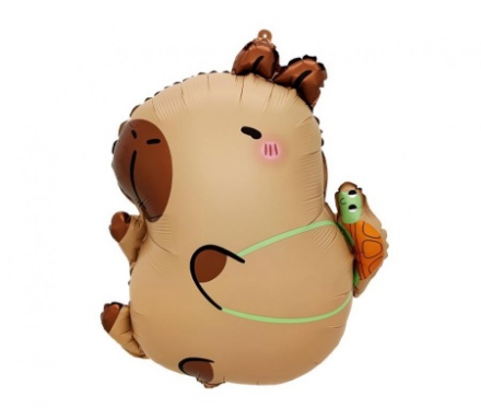 Fóliový balonek Kapybara s želvičkou 44 × 38 cm