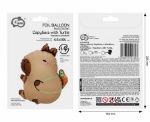 Obrázok z Fóliový balónik Kapybara so korytnačkou – 44 × 38 cm