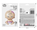 Obrázok z Fóliový balónik Baby Girl – 37 × 55 cm