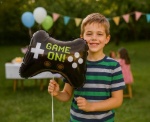 Herní narozeninová výzdoba s fóliovým balonkem Game On ovladač