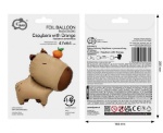 Obrázok z Fóliový balónik Kapybara s pomarančom – 47 × 64 cm