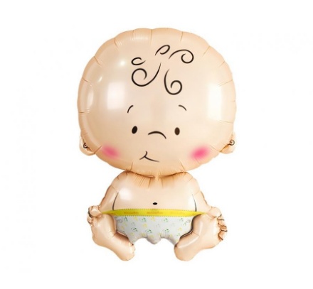 Fóliový balonek ve tvaru miminka Baby Boy sedící postavička