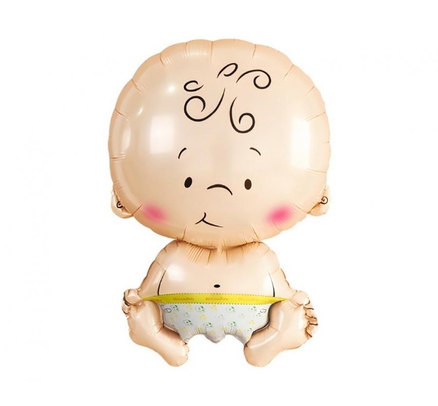 Fóliový balonek ve tvaru miminka Baby Boy sedící postavička