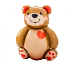 Fóliový balonek medvídek se srdíčkem sedící postavička