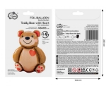 Obrázok z Fóliový balónik medvedík so srdiečkom – 65 cm