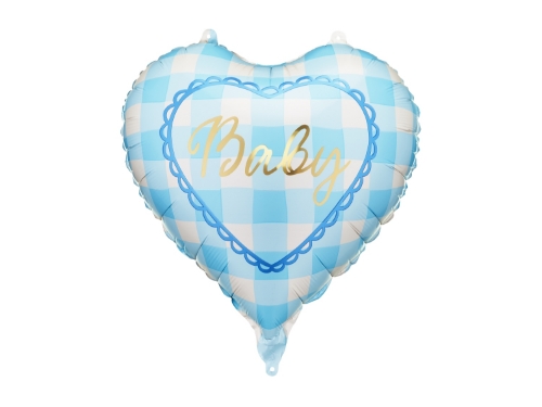 Levně Fóliový balonek srdce Baby světle modré – 45 cm
