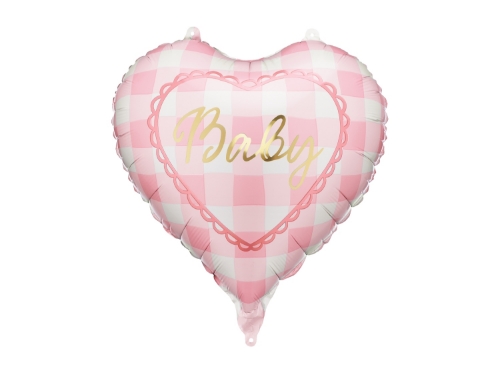 Levně Fóliový balonek srdce Baby světle růžové – 45 cm