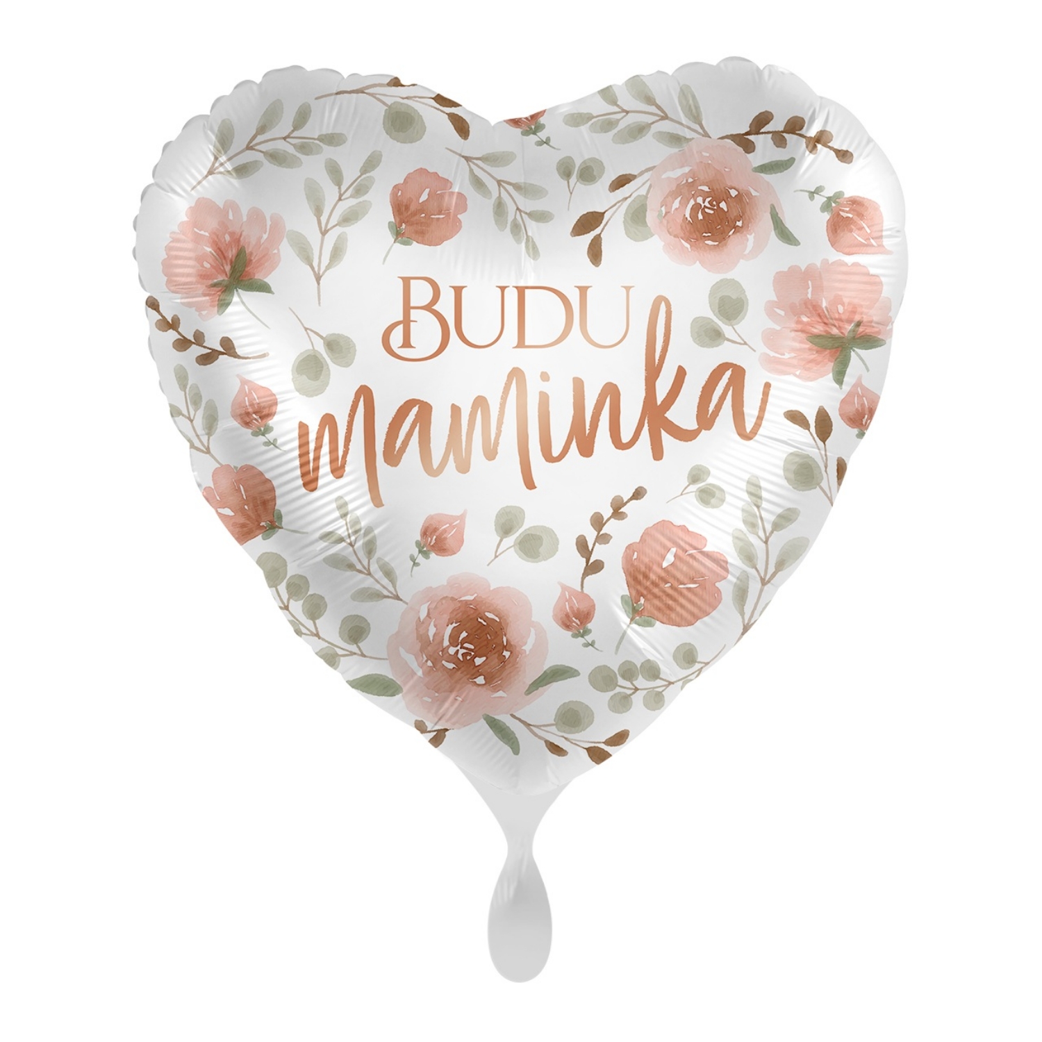 Fóliový balonek srdce Budu maminka 43 cm