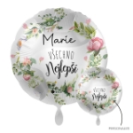 Elegantní personalizovaný balonek s květinovým věncem